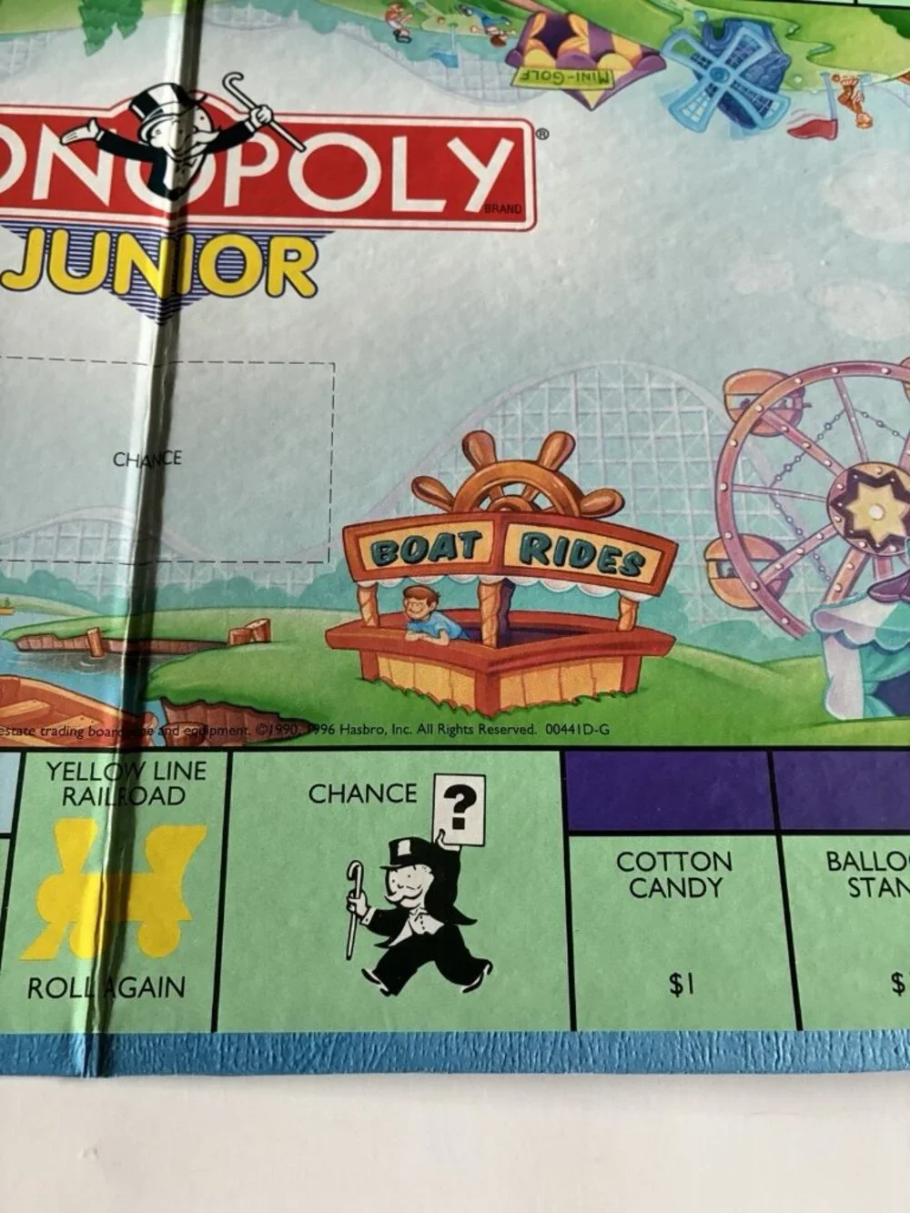 1996 Monopoly Junior Amusement Park Game Board Replacement Parker Brothers